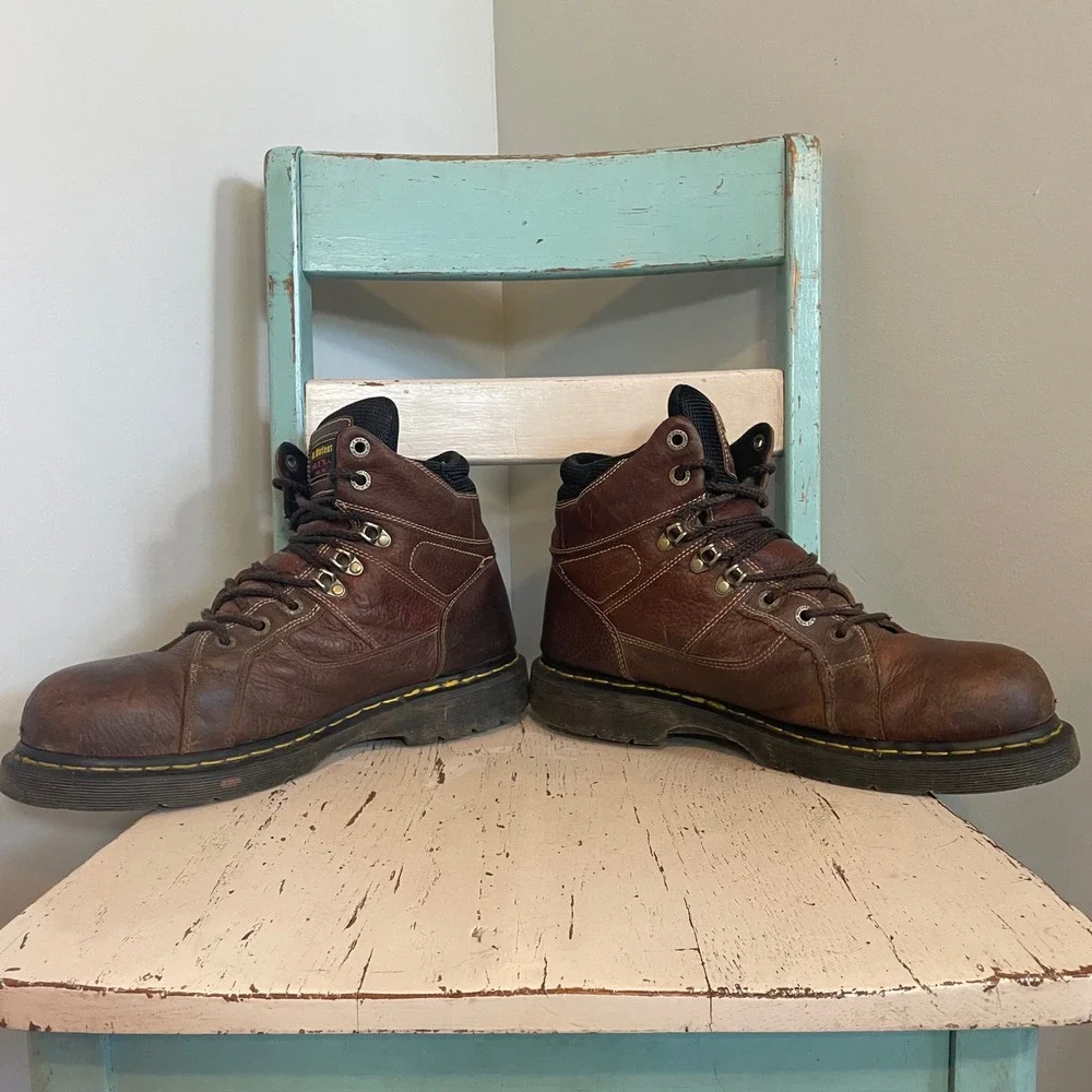 Dr Martens Industrial Ironbridge Steel Toe Work Boots Mens 13‎ Brown Leather DM